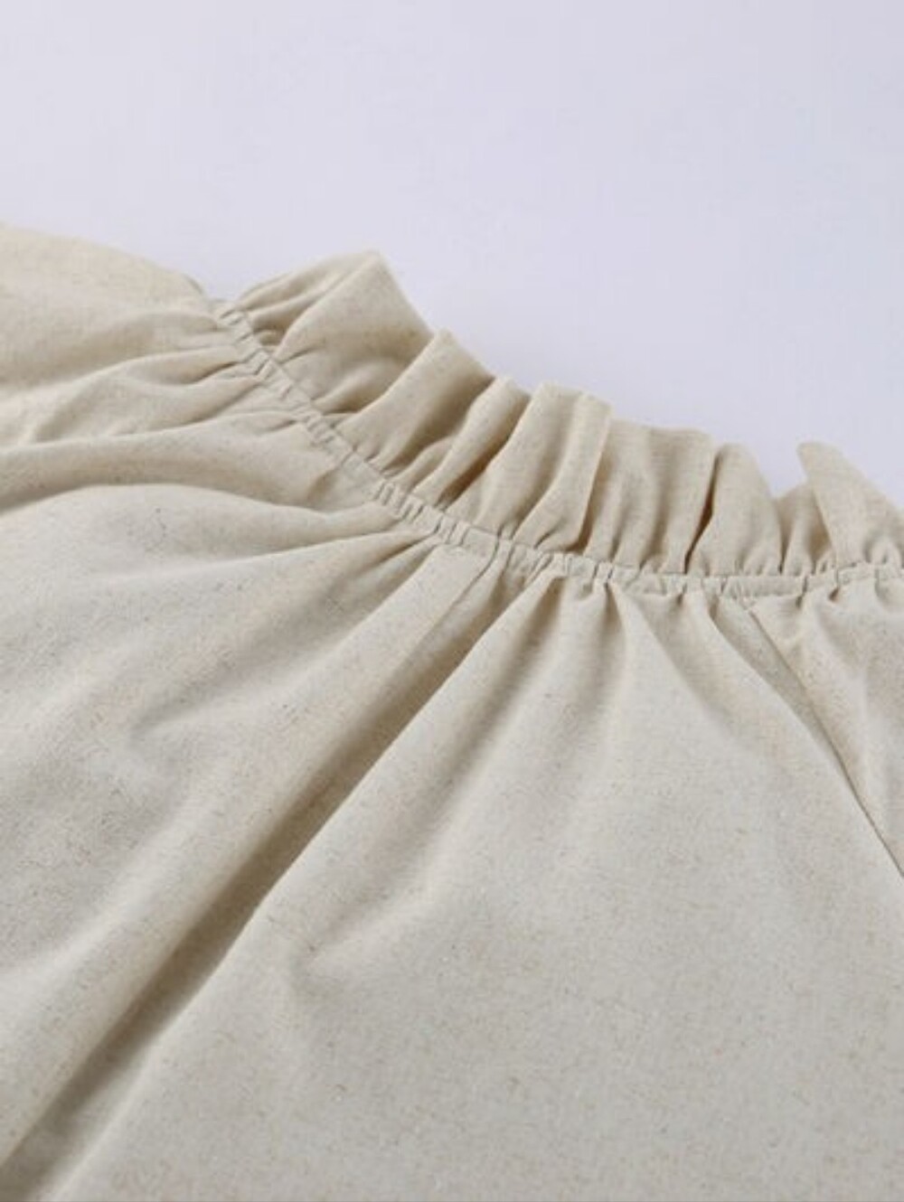 Women's Cream Long Sleeve Ruffle Cuff Dress with Burgundy Belt - Picture 6 of 8